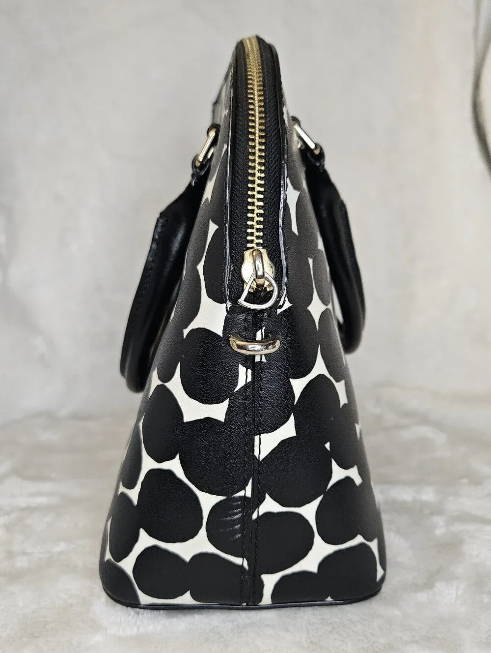 Kate Spade Carli Grove Street Splodge Dot Medium Leather Satchel Bag